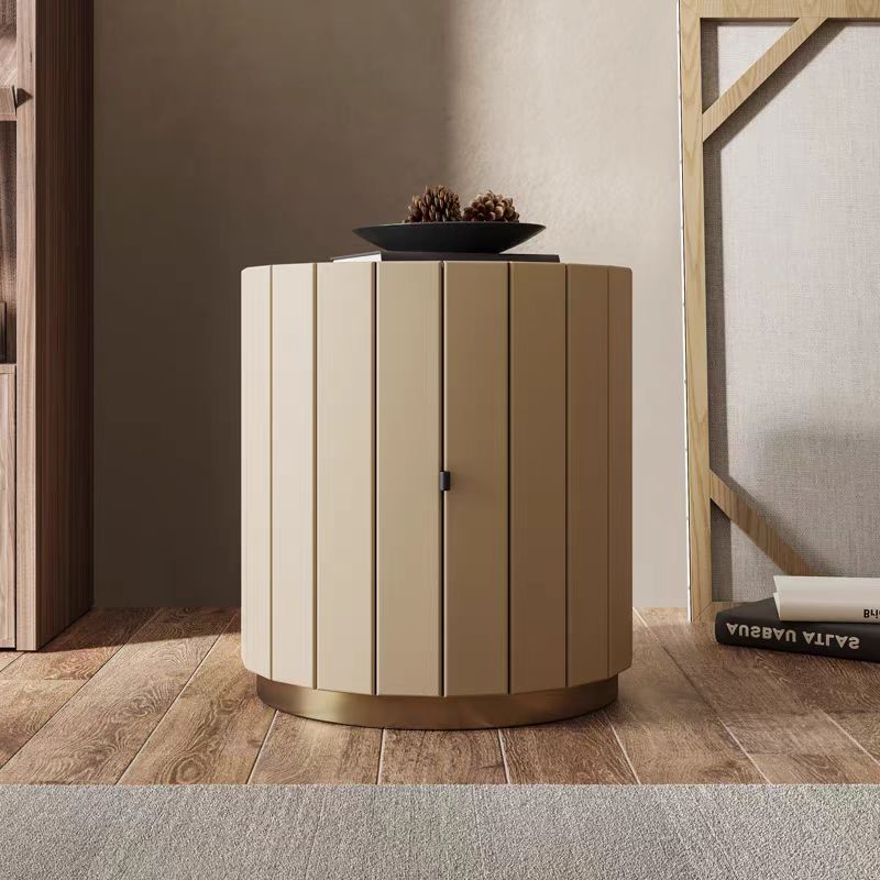 night stand bedside table modern round design wooden storage OEM/ODM