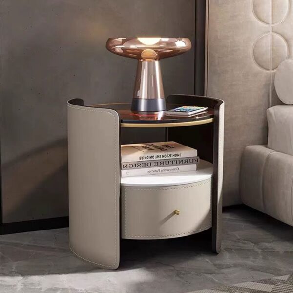 night stand bedside table new style high-end modern simple round OEM/ODM