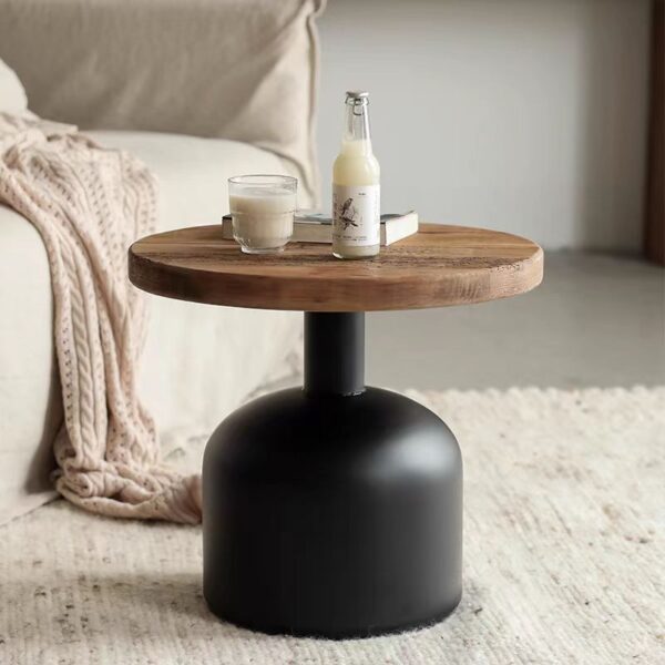 side table wabi sabi round creative artistic wooden top OEM/ODM