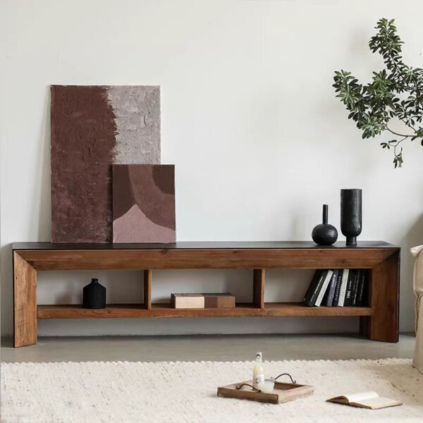 TV cabinet wabi sabi style wooden minimalist OEM/ODM