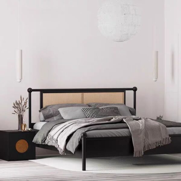 bed frame dream house nordic rattan solid wood frame OEM/ODM