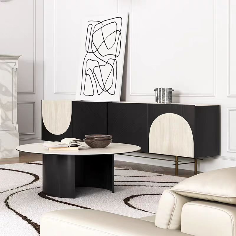 coffee table modern Italian style round luxury stone OEM/ODM